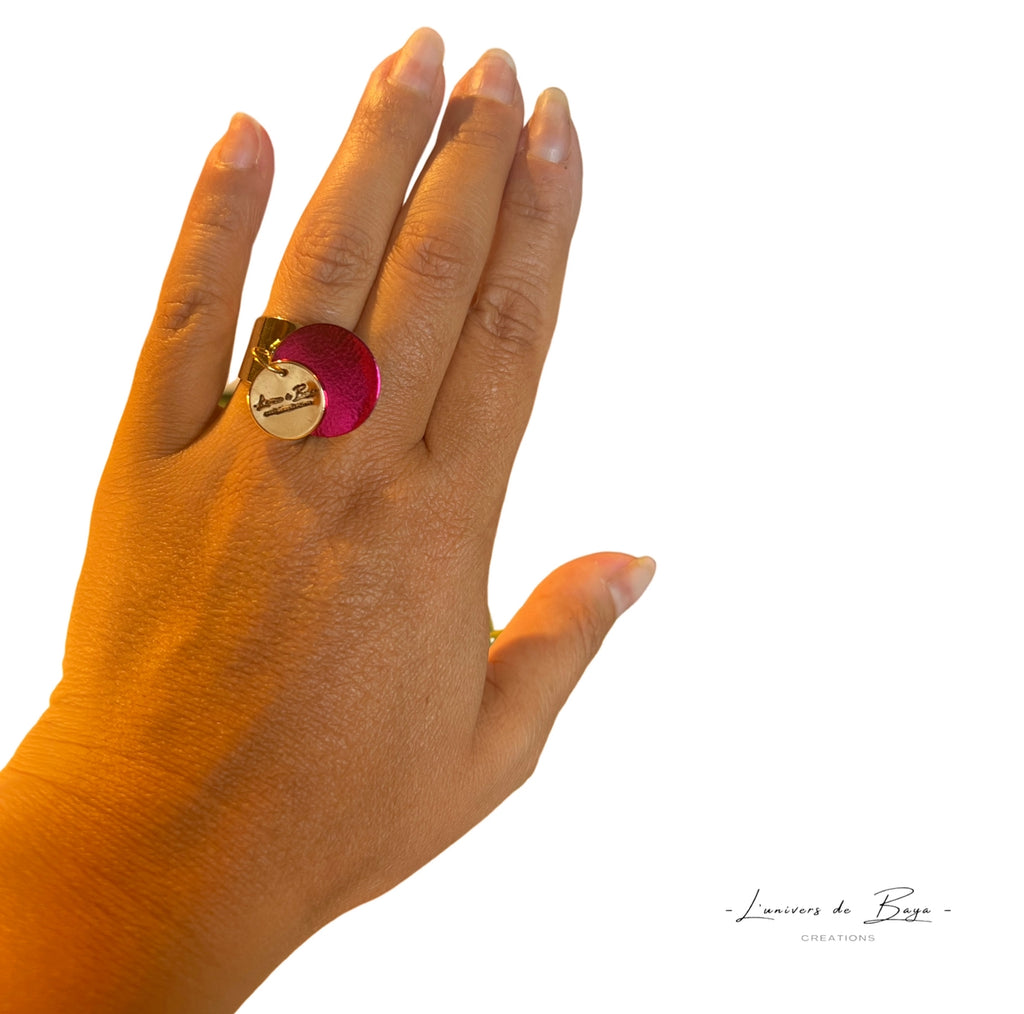 Bague rond de cuir