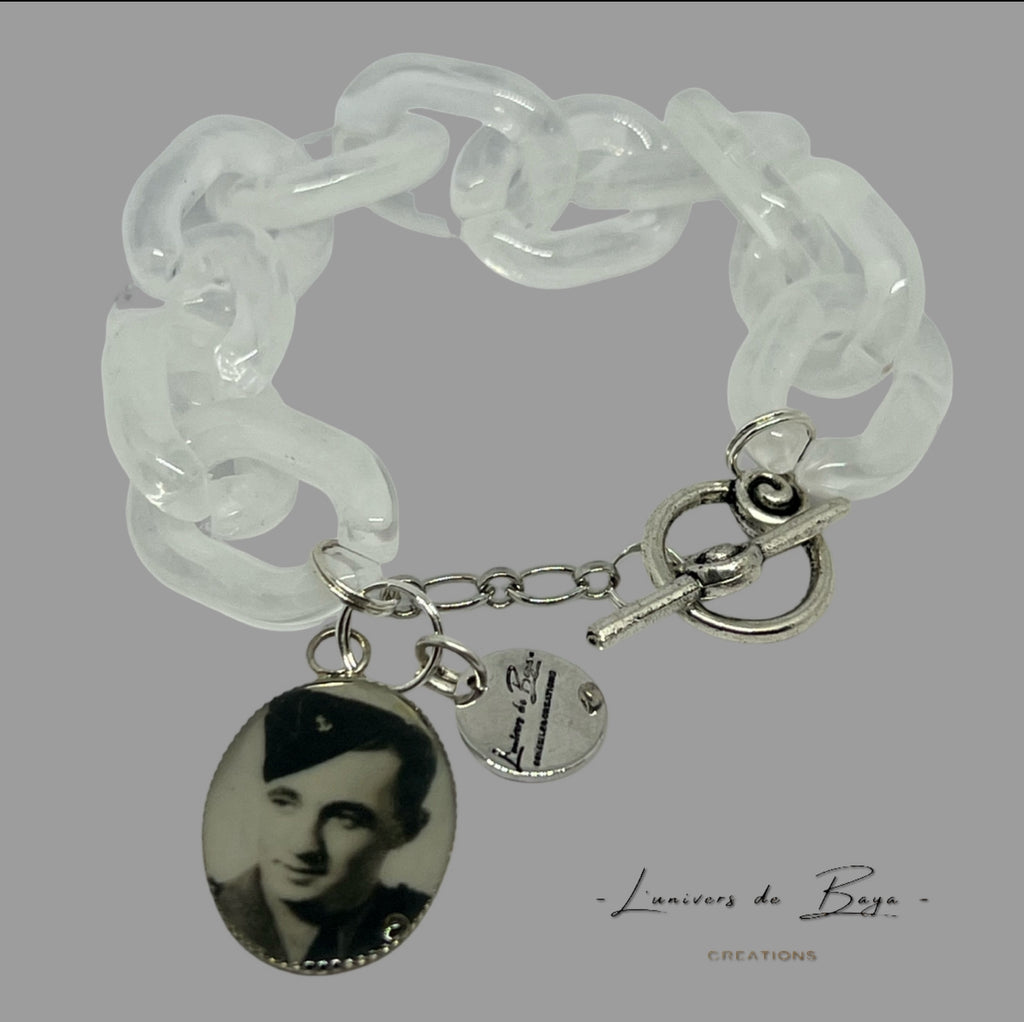 Bracelet St Tropez avec photo personnalisée
